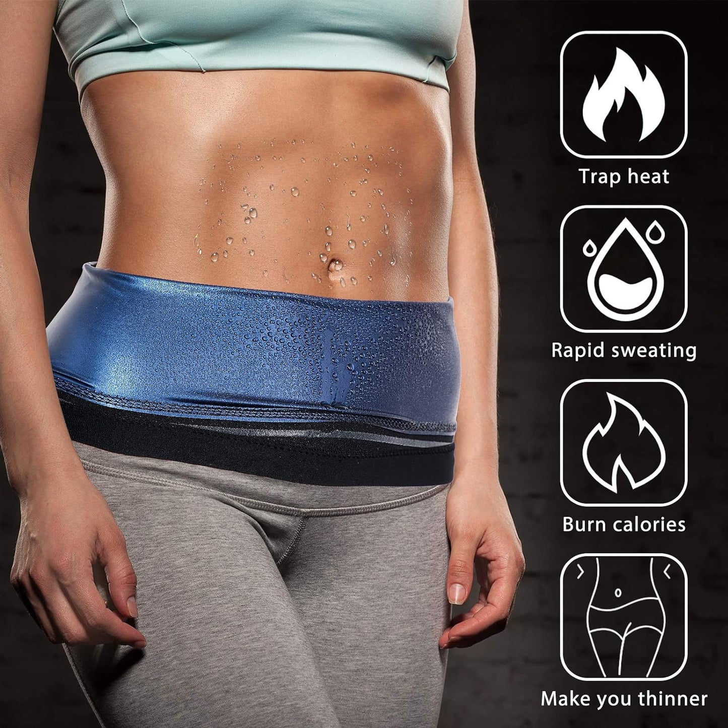 Waist Trimmer Sweat Waist Trainer Wrap Stomach Wraps for Women Bodybuilding